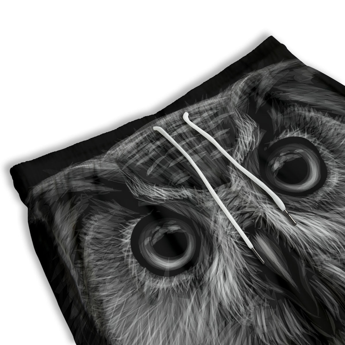Owl White And Black Print Men's Athletic Shorts