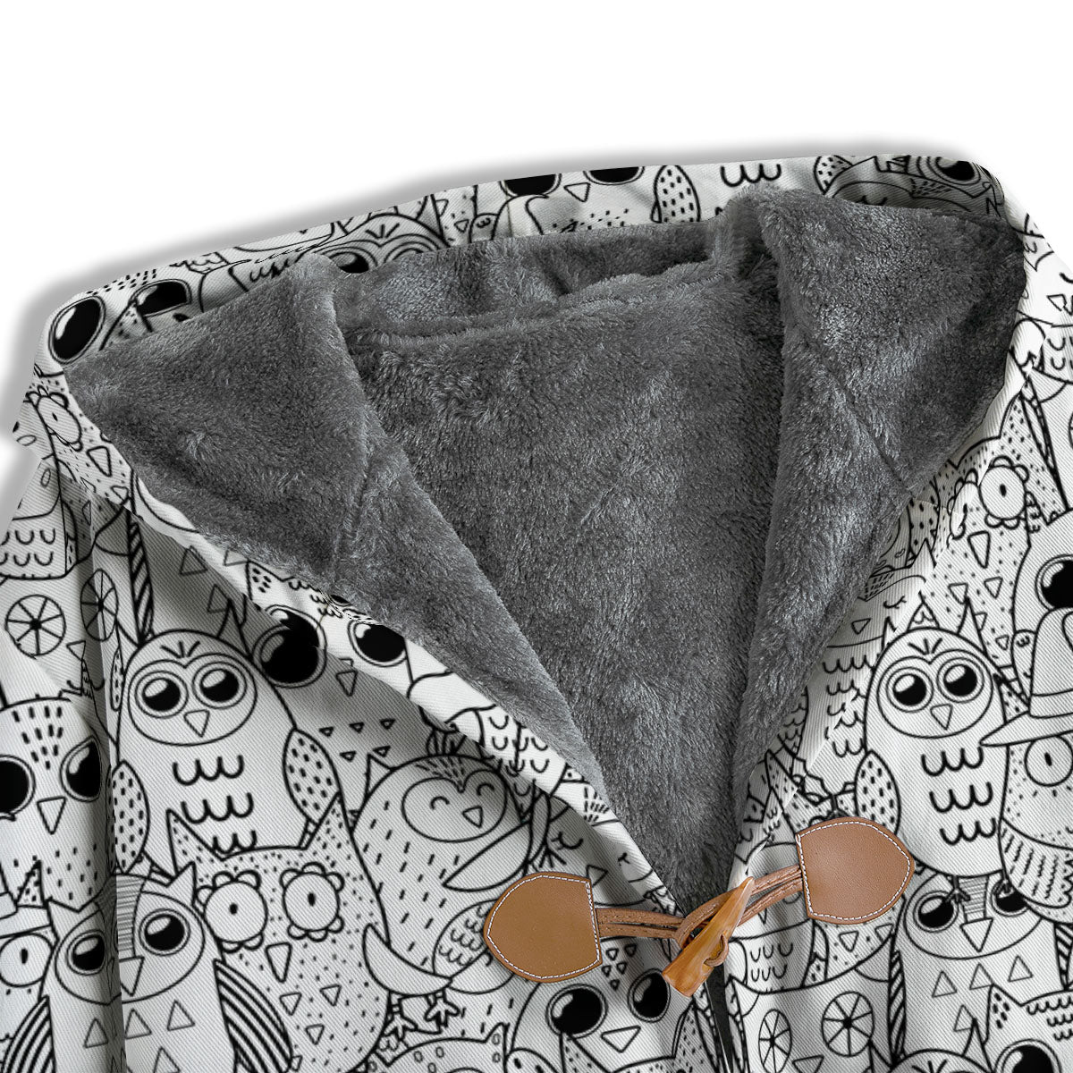Owl White And Black Print Pattern Men's Windbreaker Jacket-grizzshop
