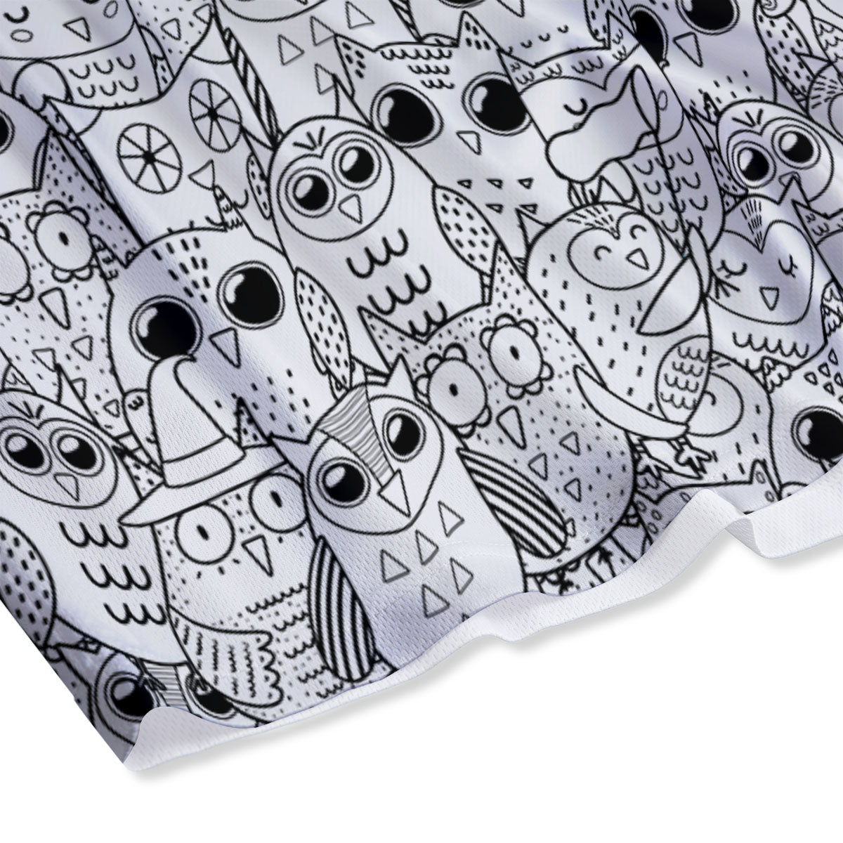 Paw Knitted White And Grey Print Pattern Mesh Shorts