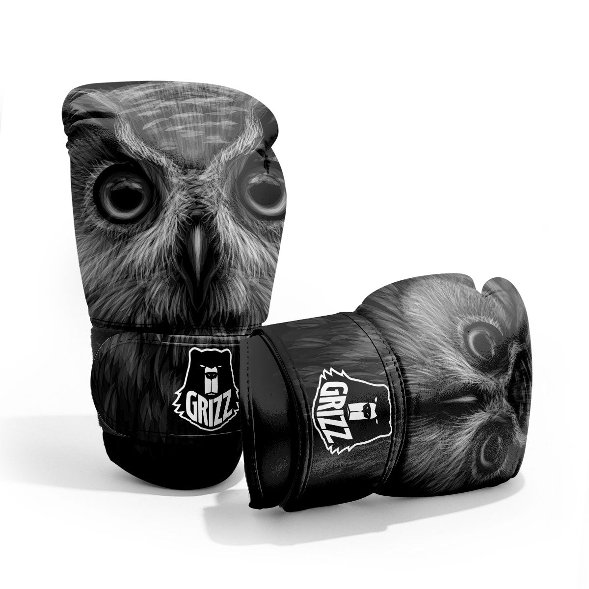 Owl White And Black Print Pro Boxing Glove
