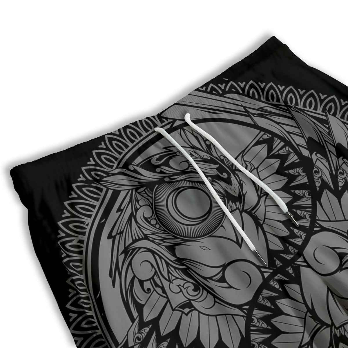 Owl Yin Yang Print Men's Athletic Shorts