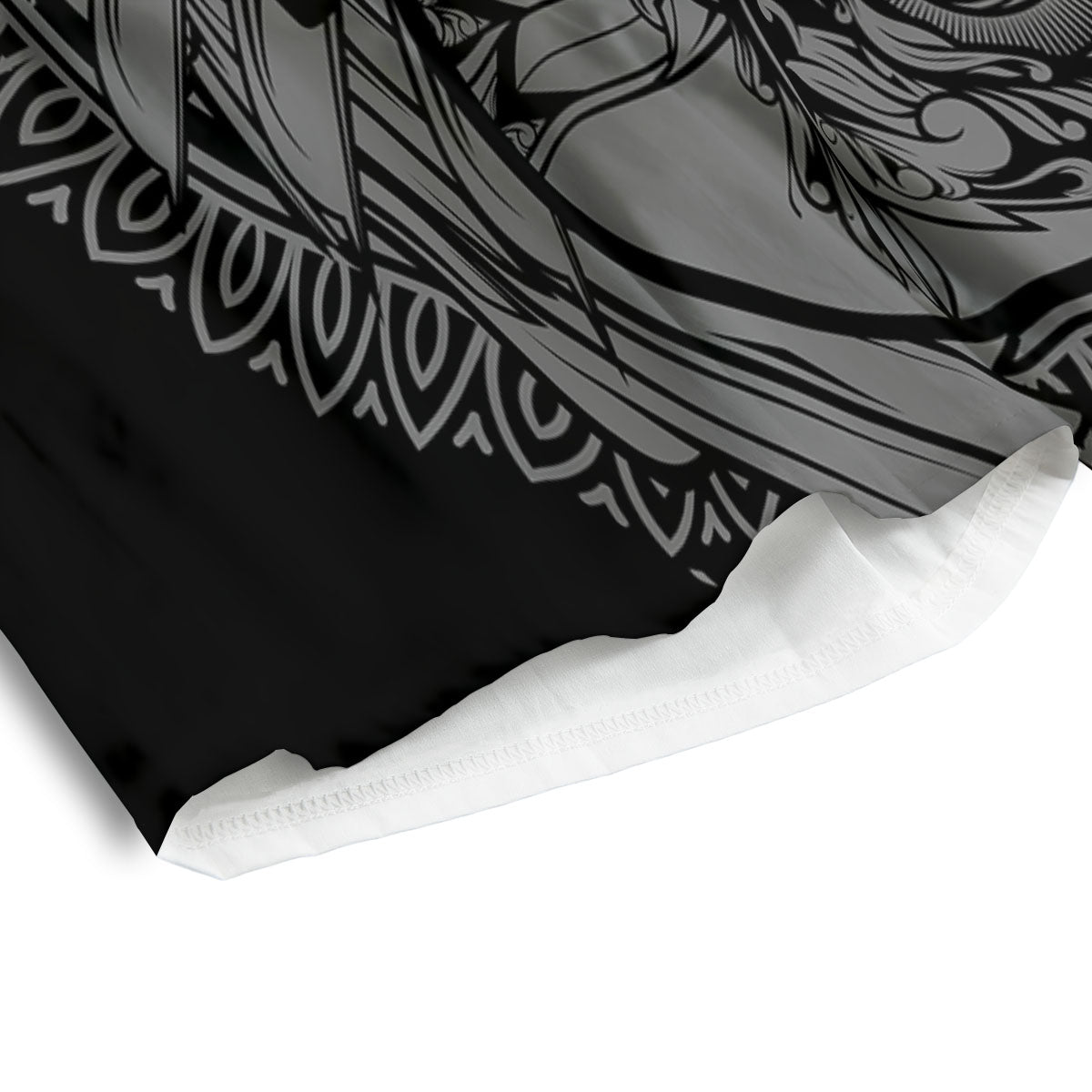 Owl Yin Yang Print Men's Athletic Shorts