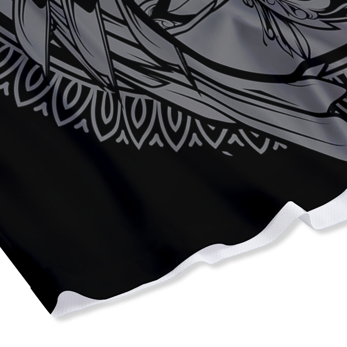 Owl Yin Yang Print Mesh Shorts