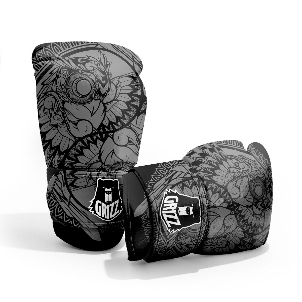 Owl Yin Yang Print Pro Boxing Glove
