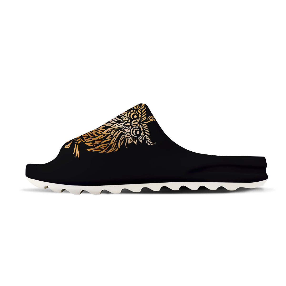 Owl Spiritual Golden Print Sandals-grizzshop
