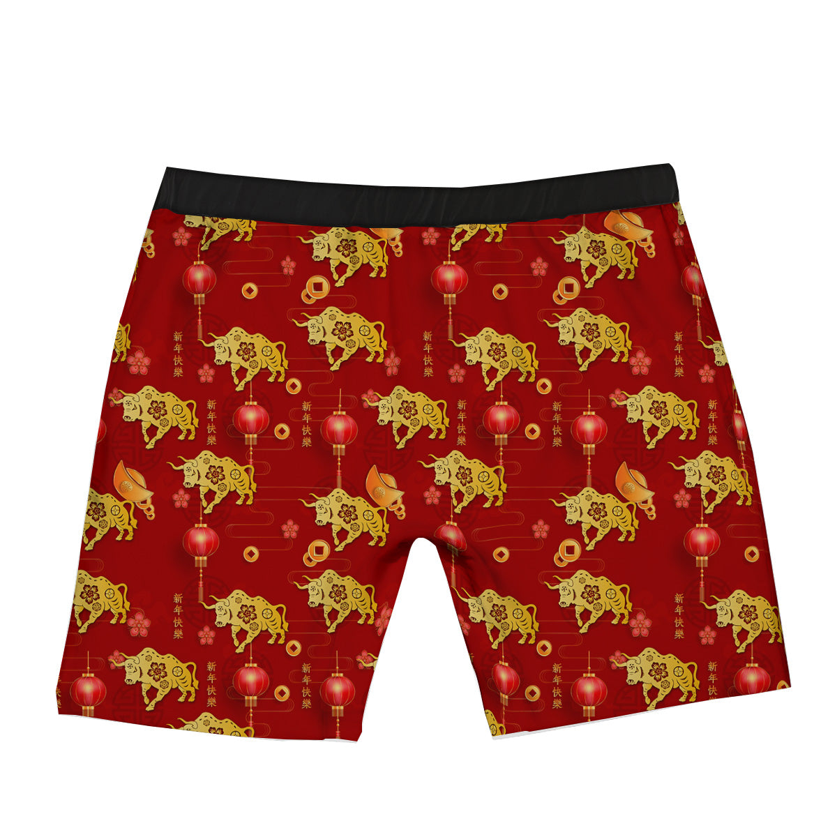 Ox And Chinese New Year Print Pattern Boxer Briefs-grizzshop