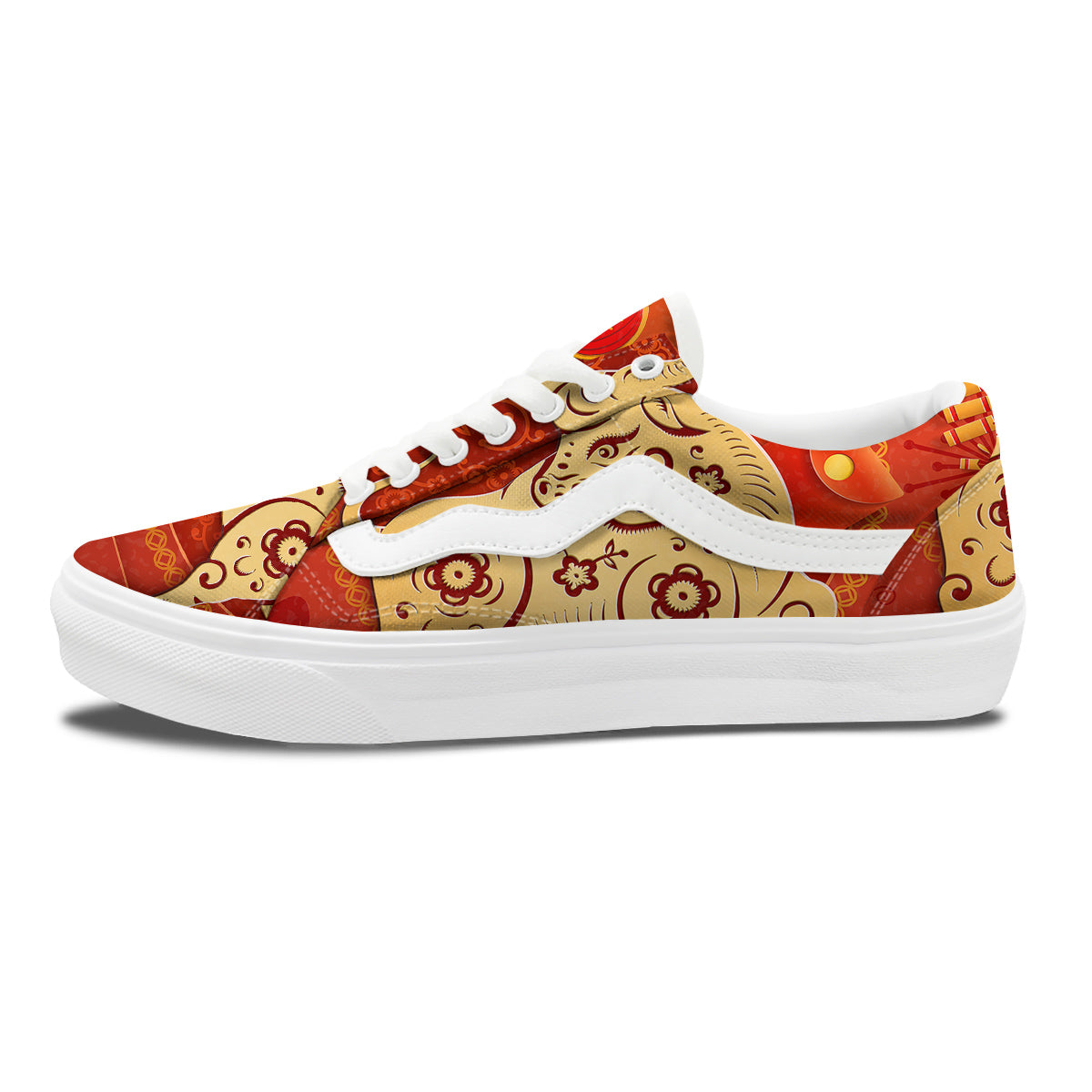 Ox Sign Chinese Horoscope Print Skate Shoes-grizzshop