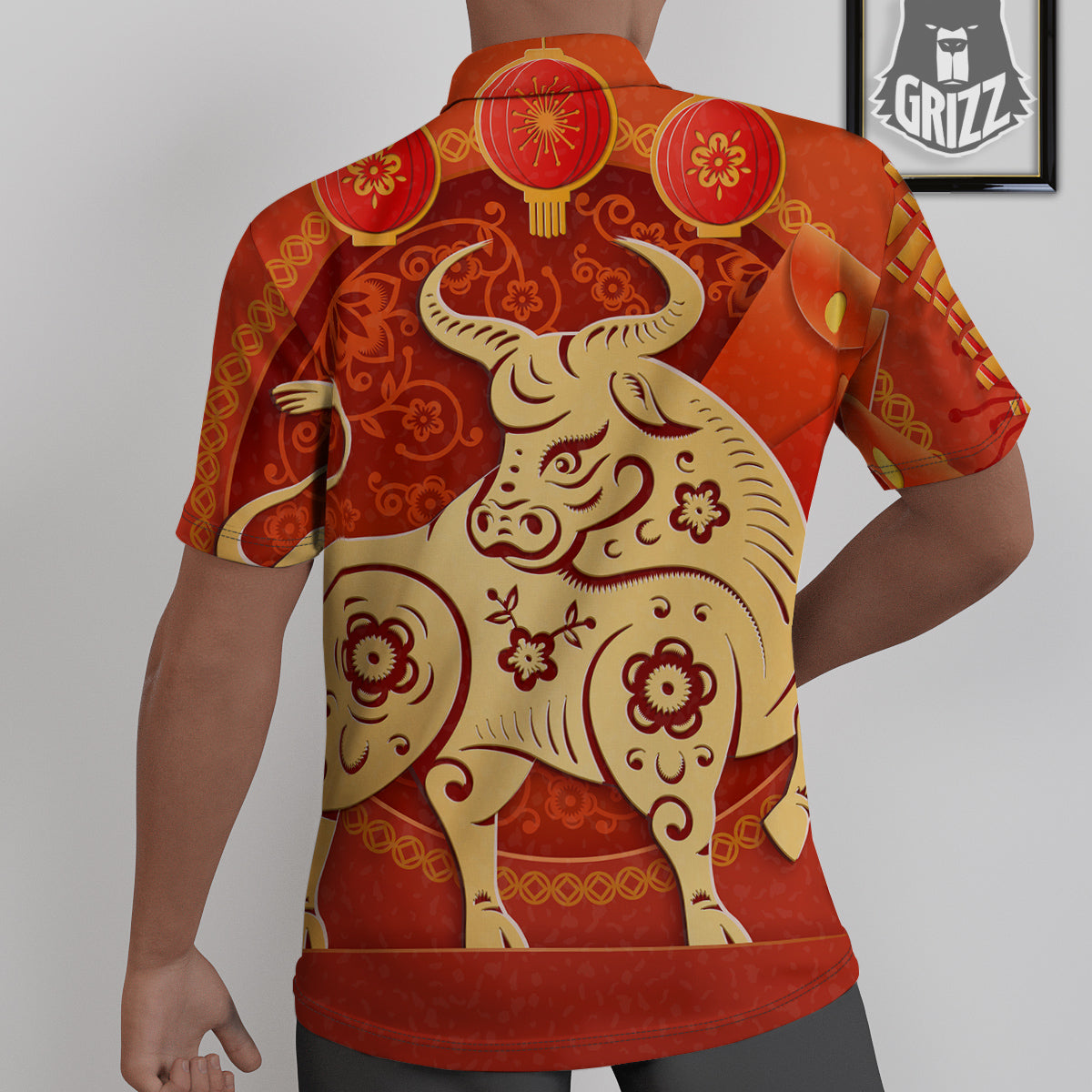 Ox Sign Chinese Horoscope Print Untucked Shirts-grizzshop