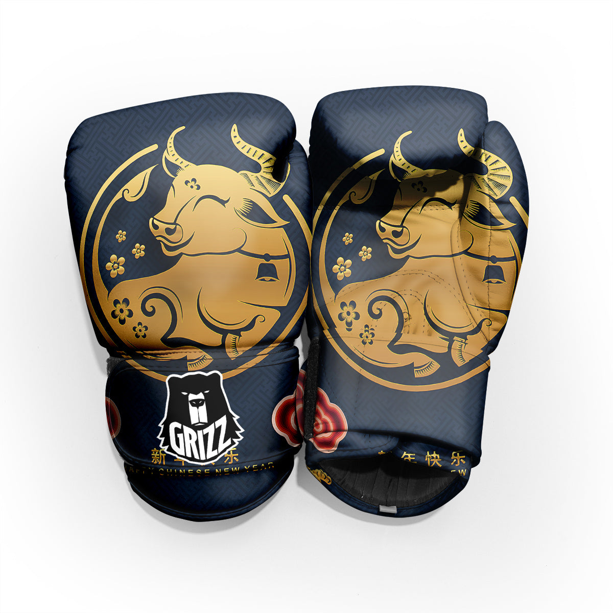 Ox Zodiac Chinese Cute Print Pro Boxing Glove