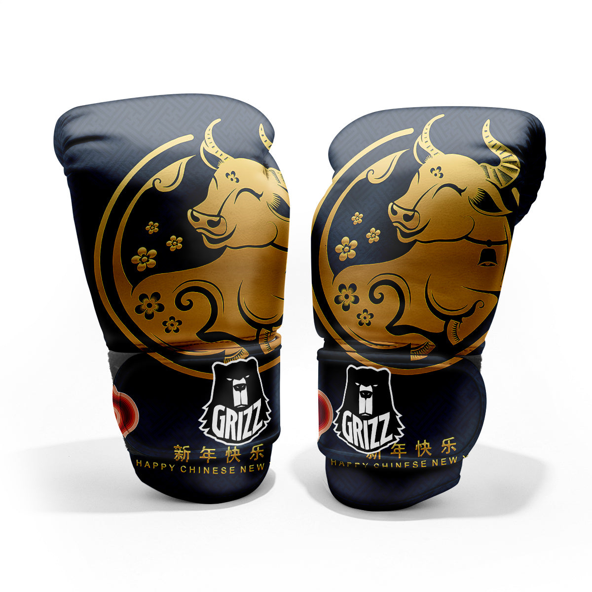Ox Zodiac Chinese Cute Print Pro Boxing Glove