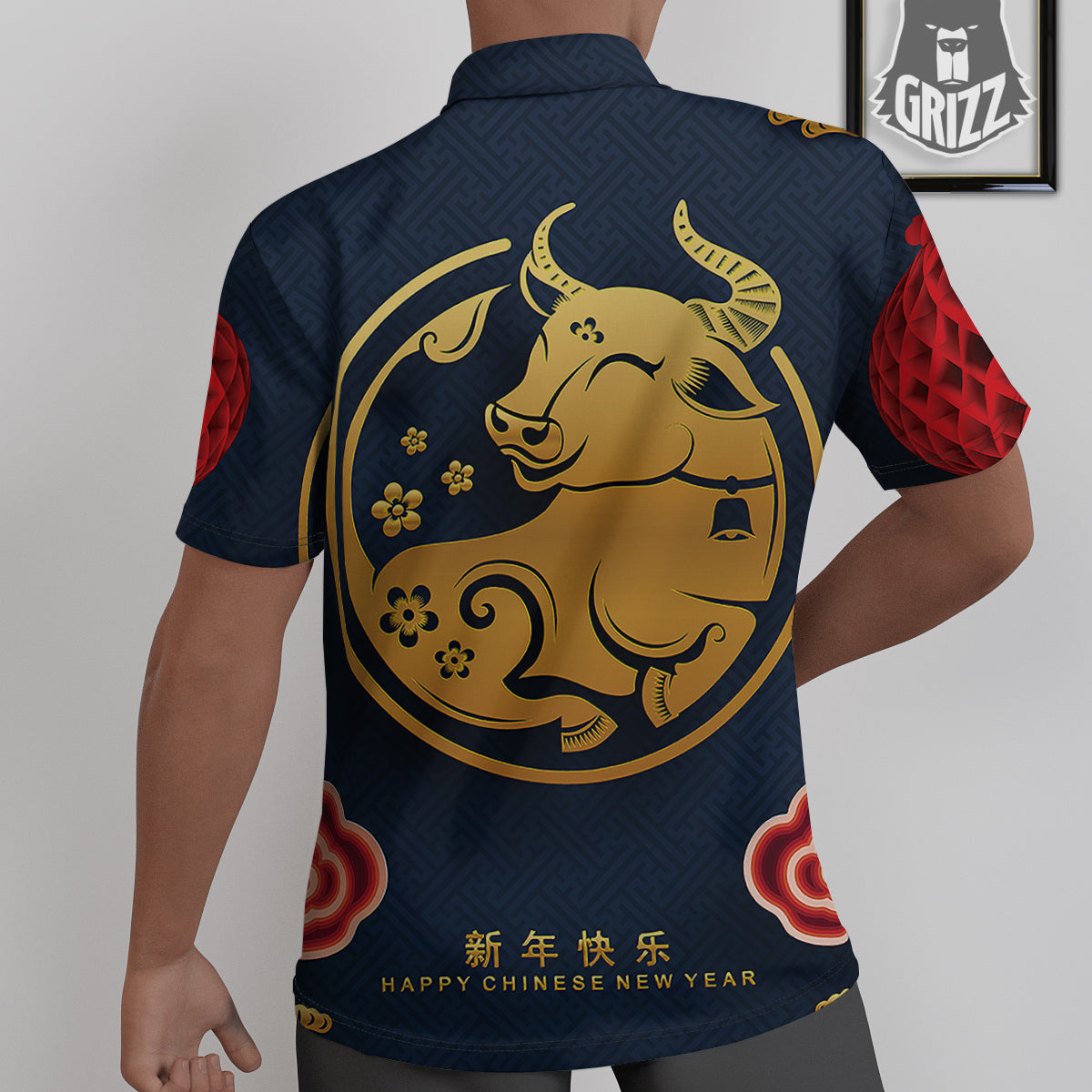 Ox Zodiac Chinese Cute Print Untucked Shirts-grizzshop