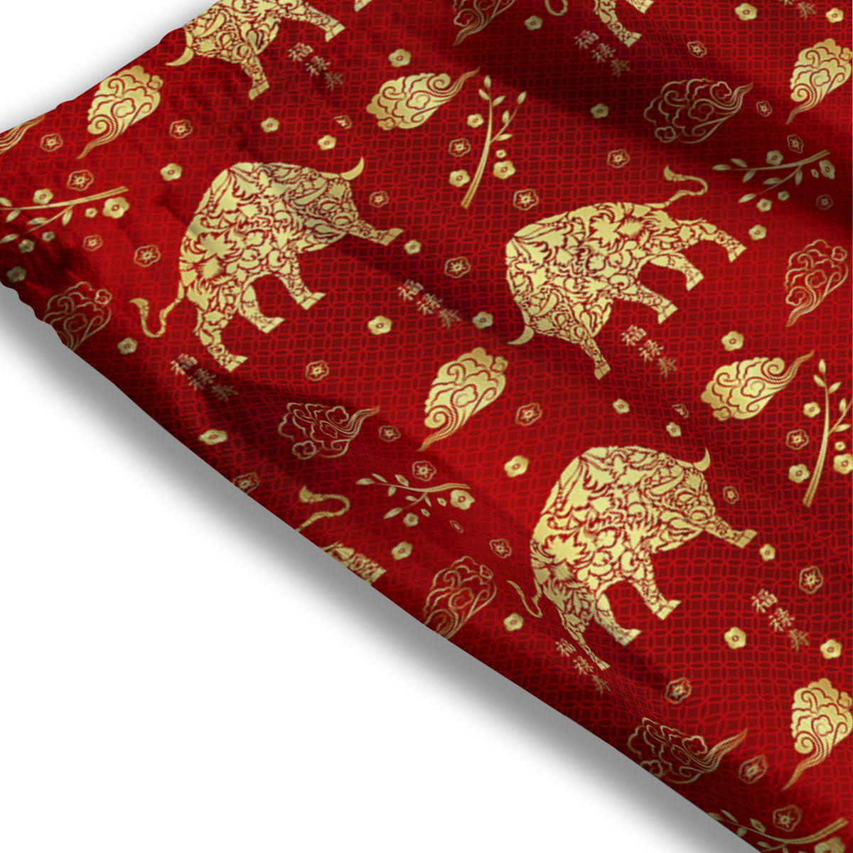 Ox Zodiac Chinese Flower Print Mesh Shorts-grizzshop
