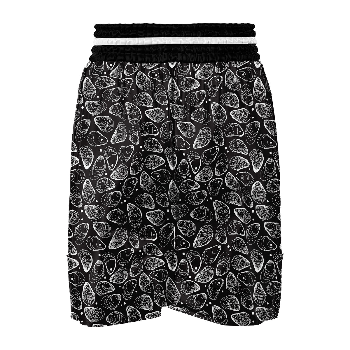 Oyster Hand Drawn Black White Print Pattern Boxing Shorts-grizzshop