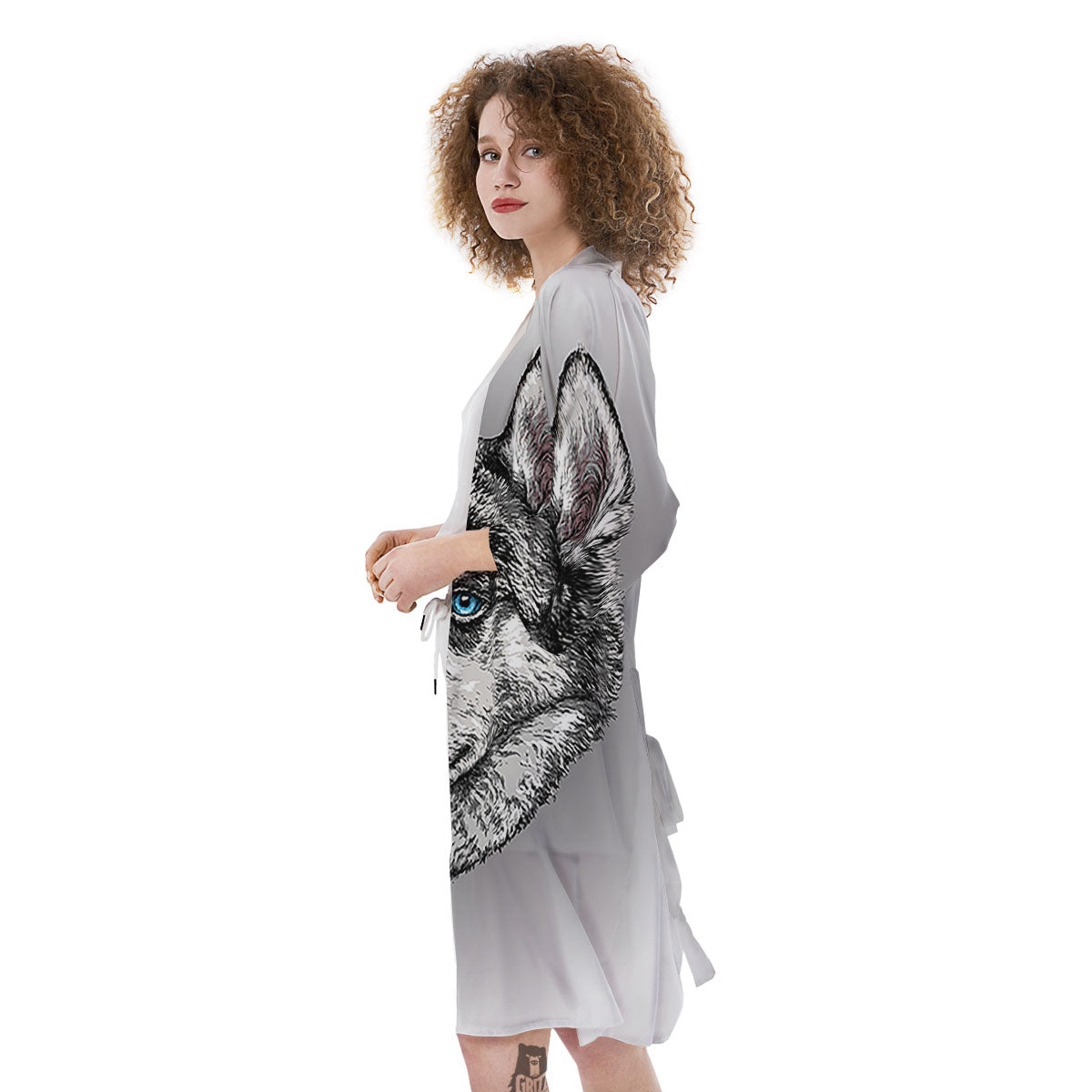 Painting Alaskan Malamute Print Kimono-grizzshop