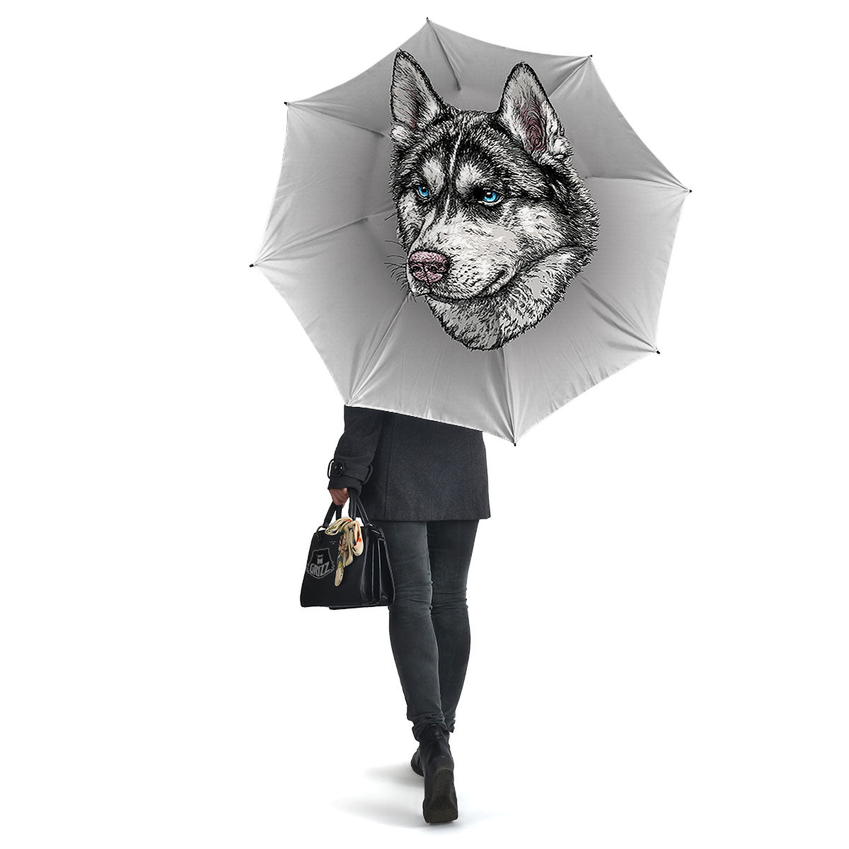 Painting Alaskan Malamute Print Umbrella-grizzshop