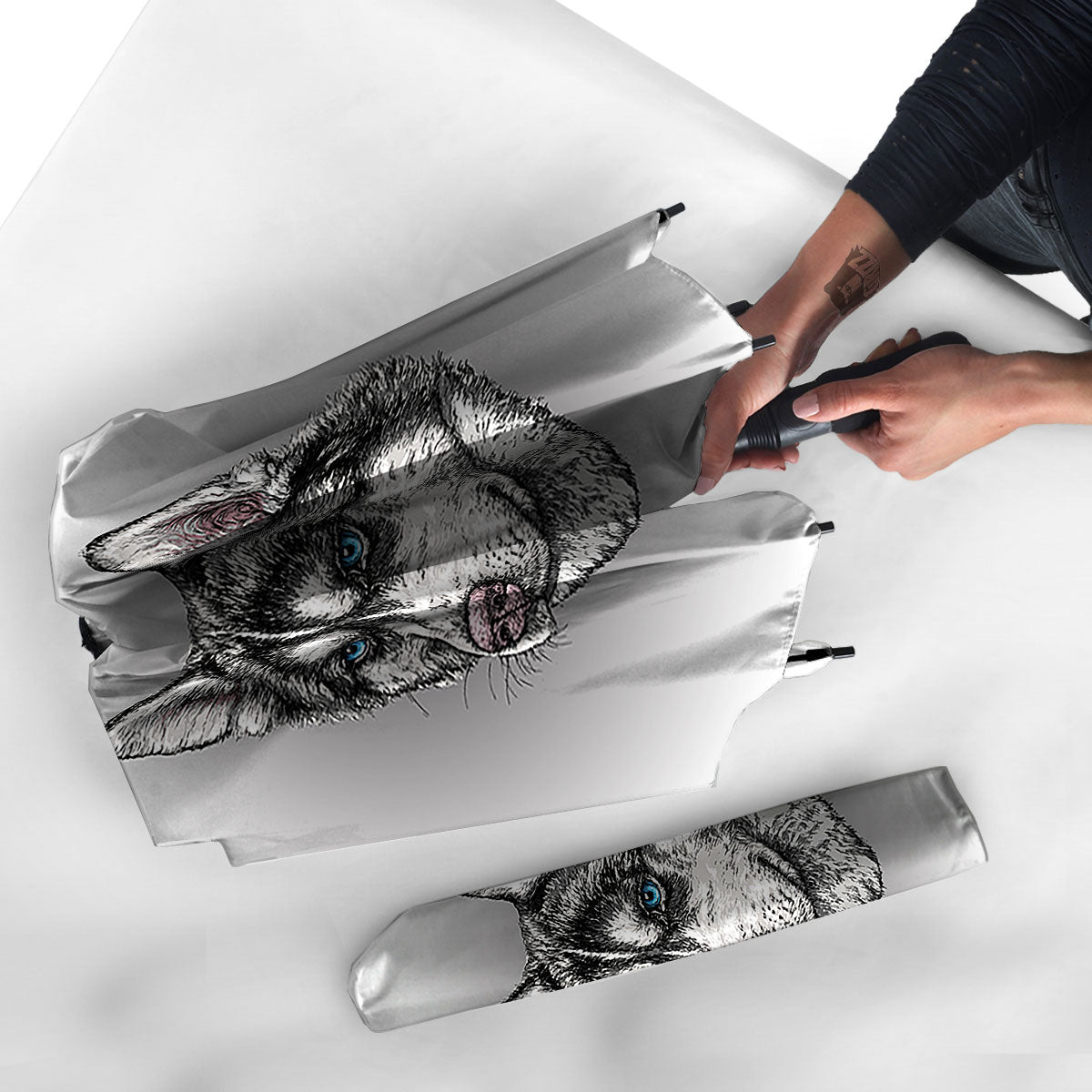 Painting Alaskan Malamute Print Umbrella-grizzshop