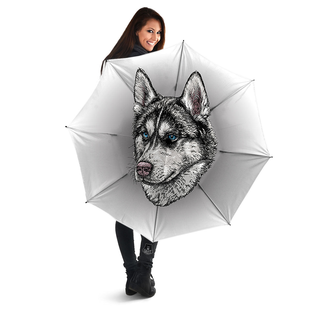 Painting Alaskan Malamute Print Umbrella-grizzshop