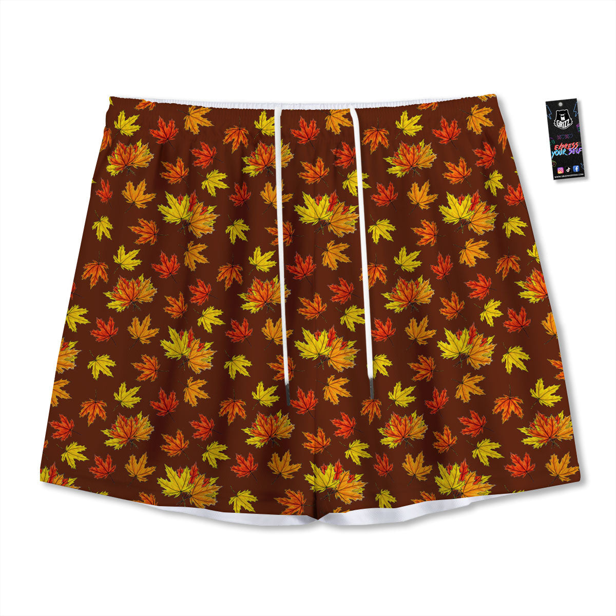 Peacock Embroidery Print Pattern Mesh Shorts