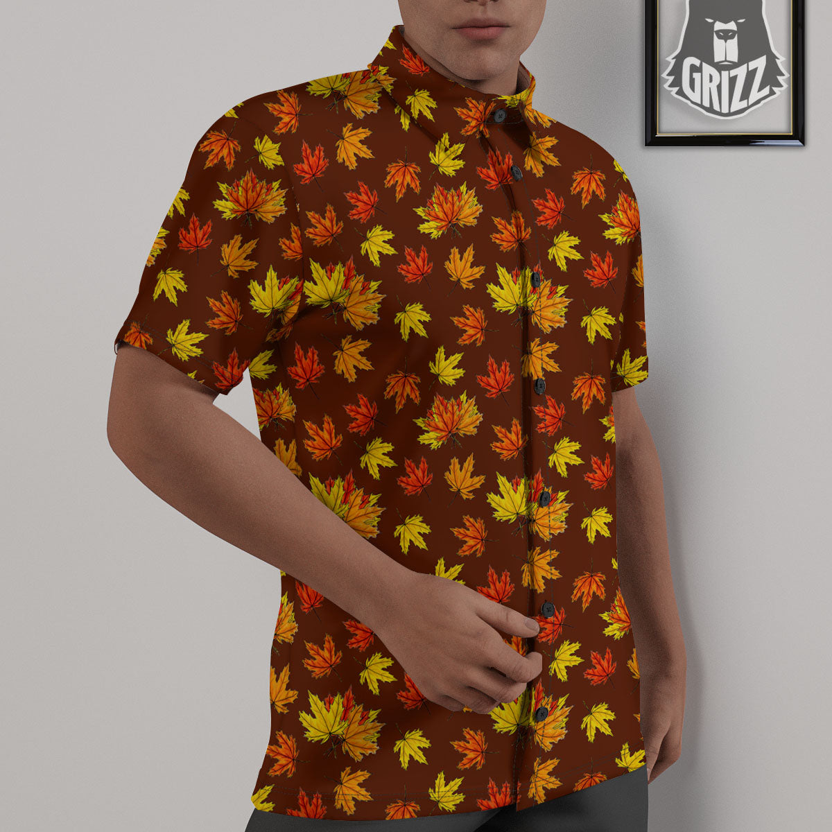 Painting Autumn Print Untucked Shirts-grizzshop