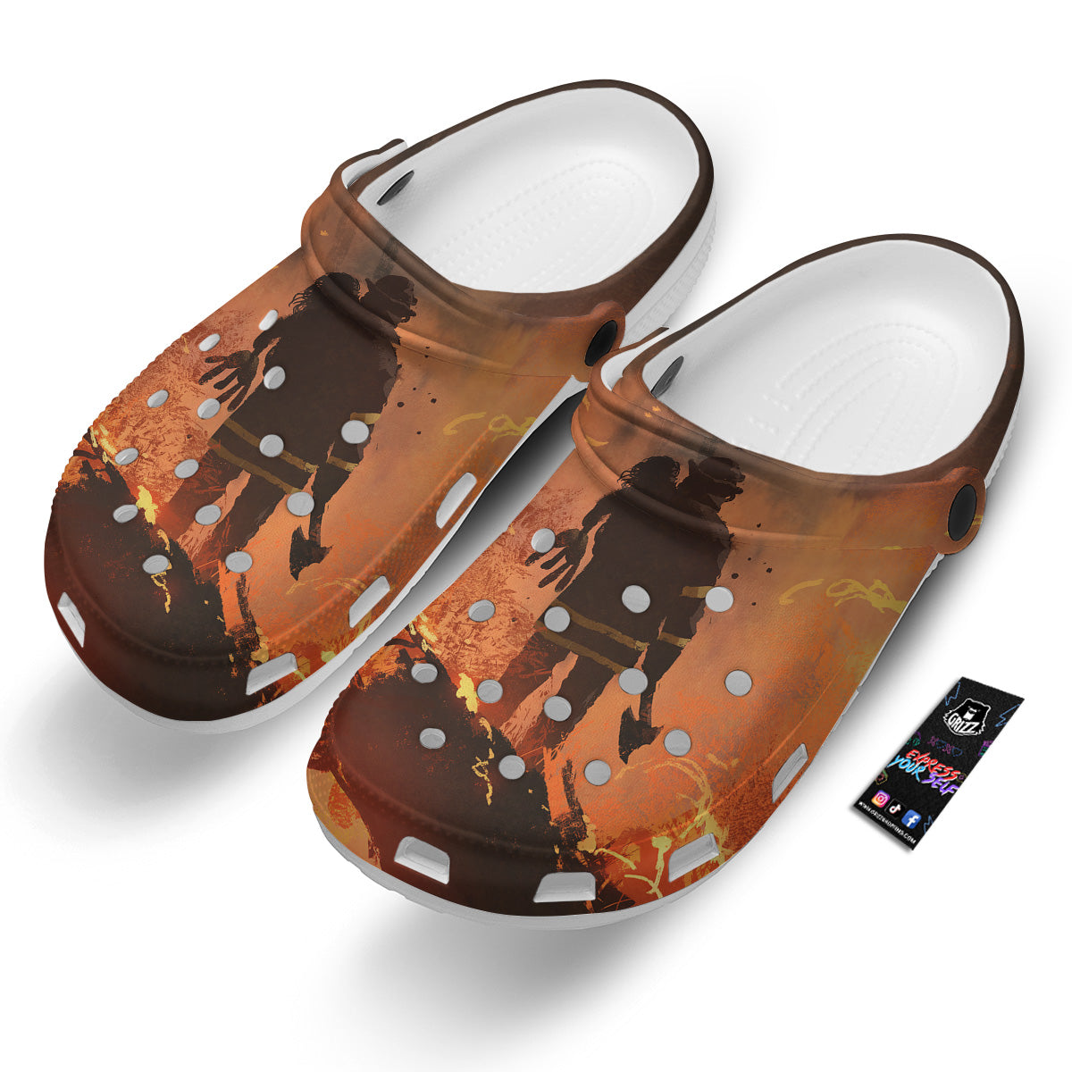 Painting Brave Firefighter Print Clog-grizzshop