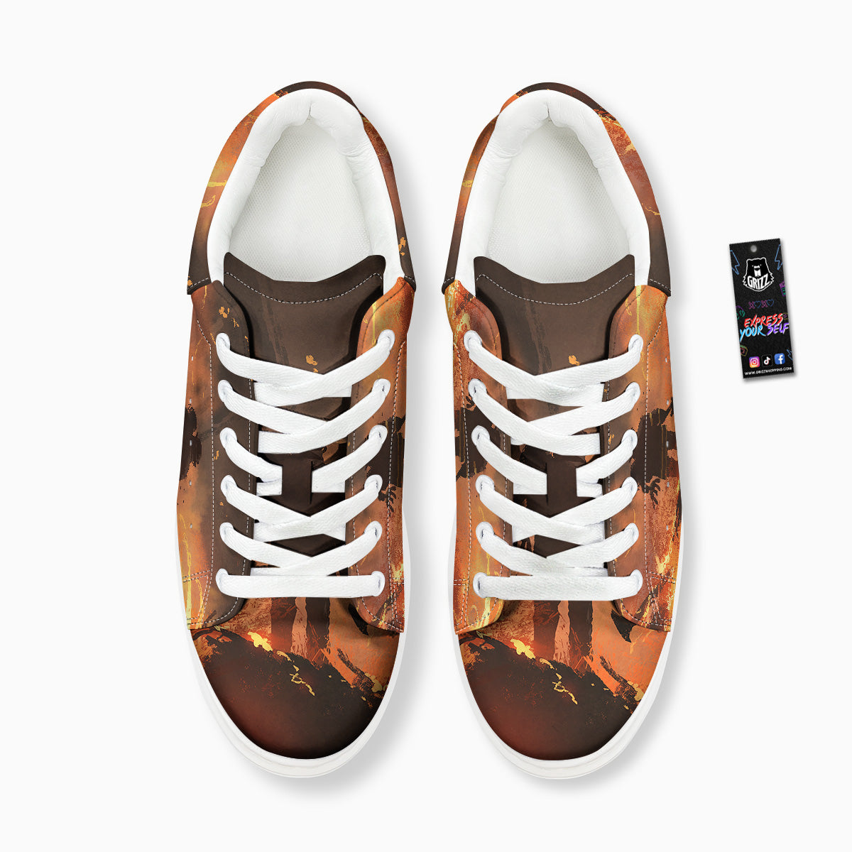 Painting Brave Firefighter Print Platform Shoes-grizzshop