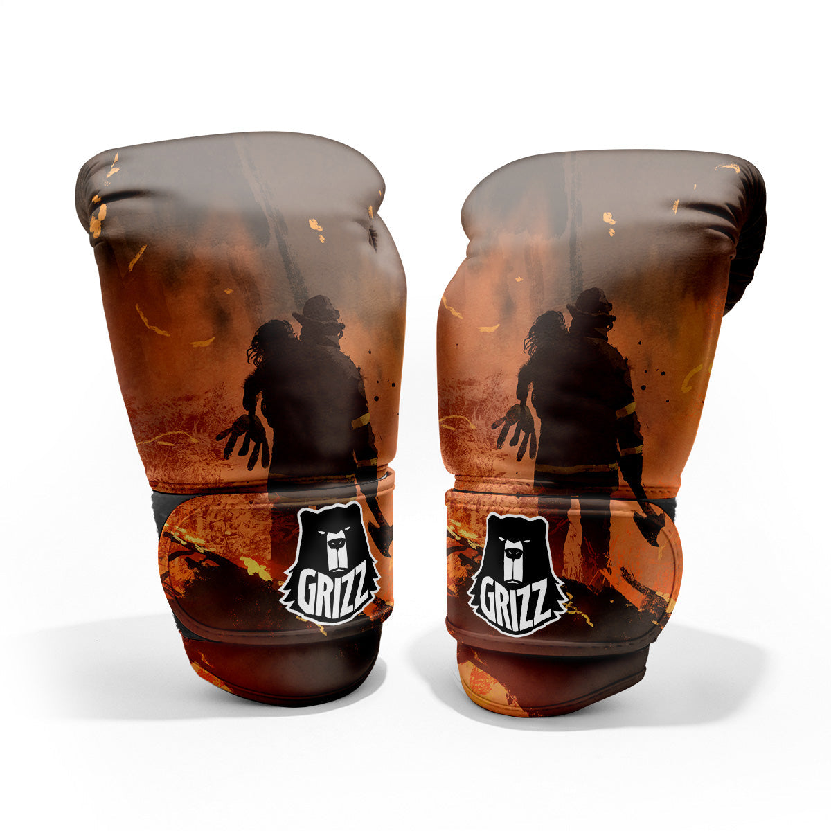 Painting Brave Firefighter Print Pro Boxing Glove