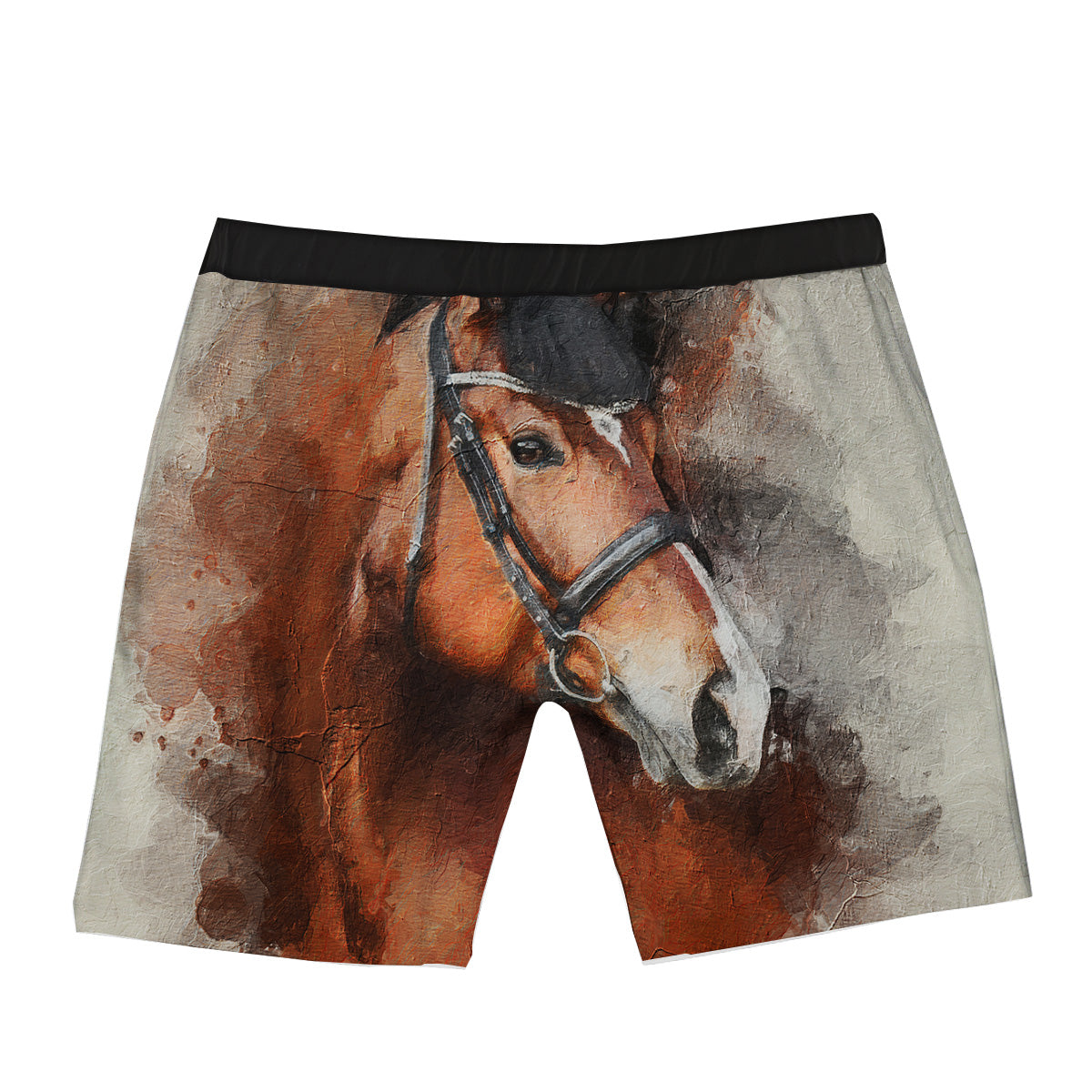 Painting Brown Horse Print Boxer Briefs-grizzshop
