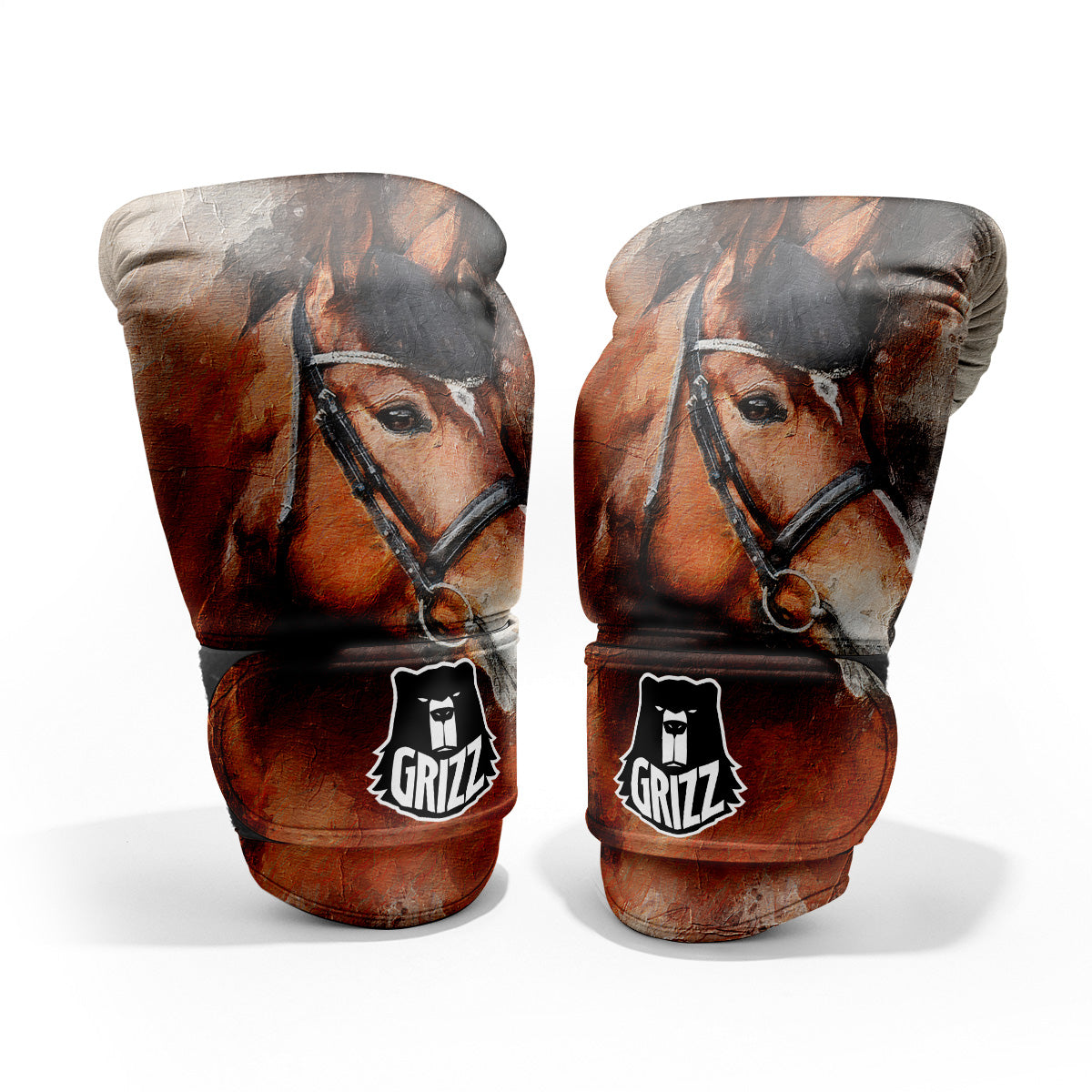 Painting Brown Horse Print Pro Boxing Glove