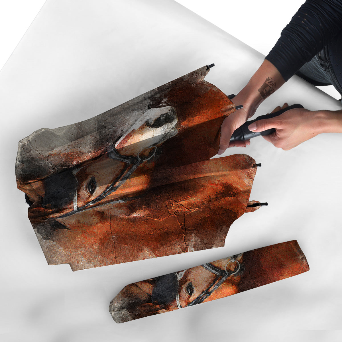 Painting Brown Horse Print Umbrella-grizzshop