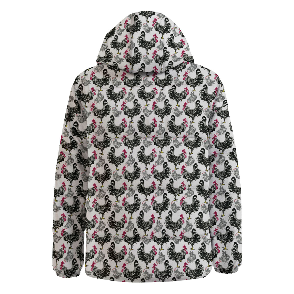 Painting Chicken Ink Print Pattern Down Jacket-grizzshop