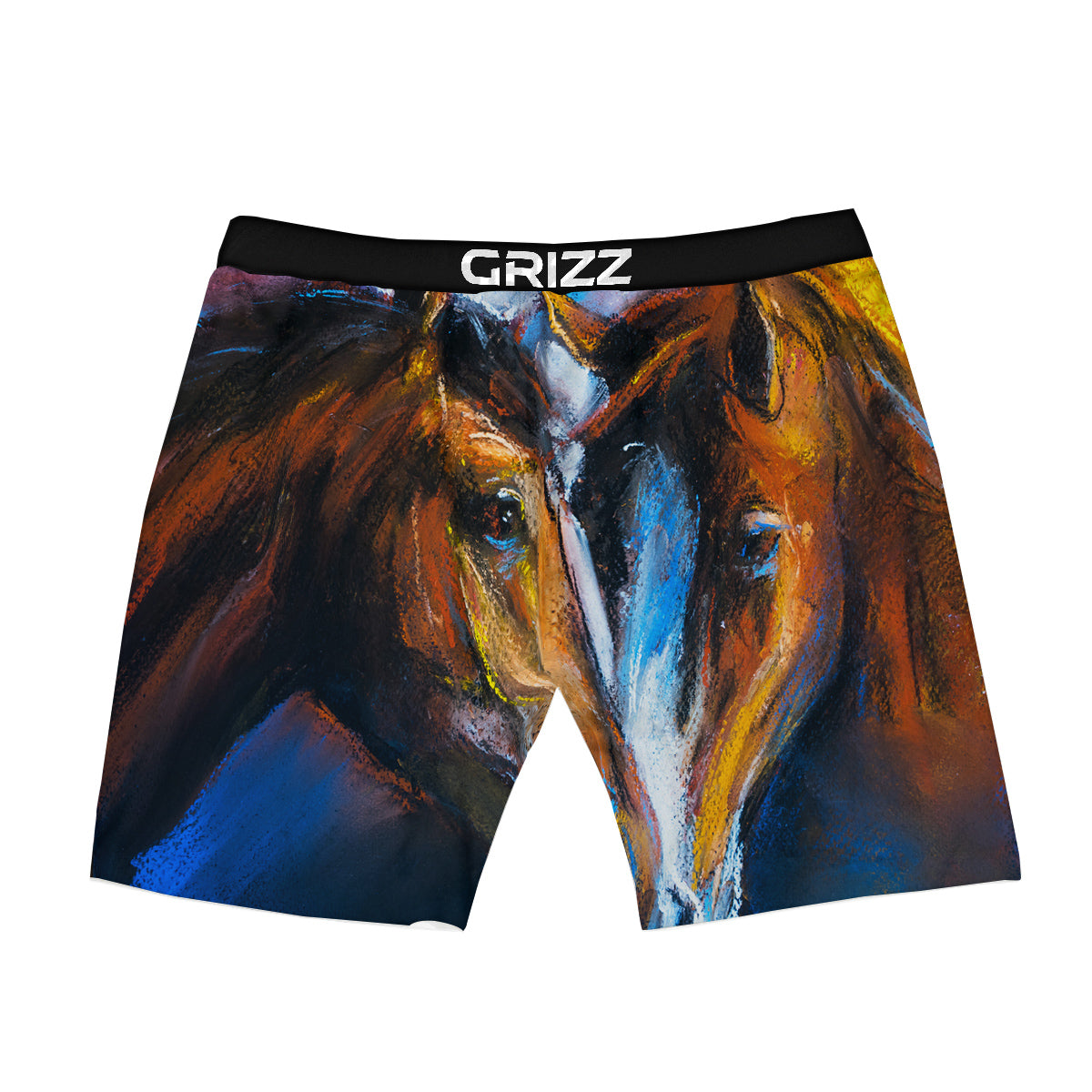 Painting Couple Horses Print Boxer Briefs-grizzshop