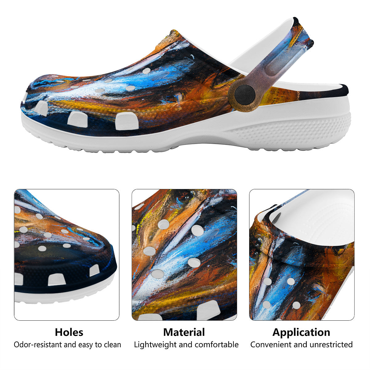 Painting Couple Horses Print Clog-grizzshop
