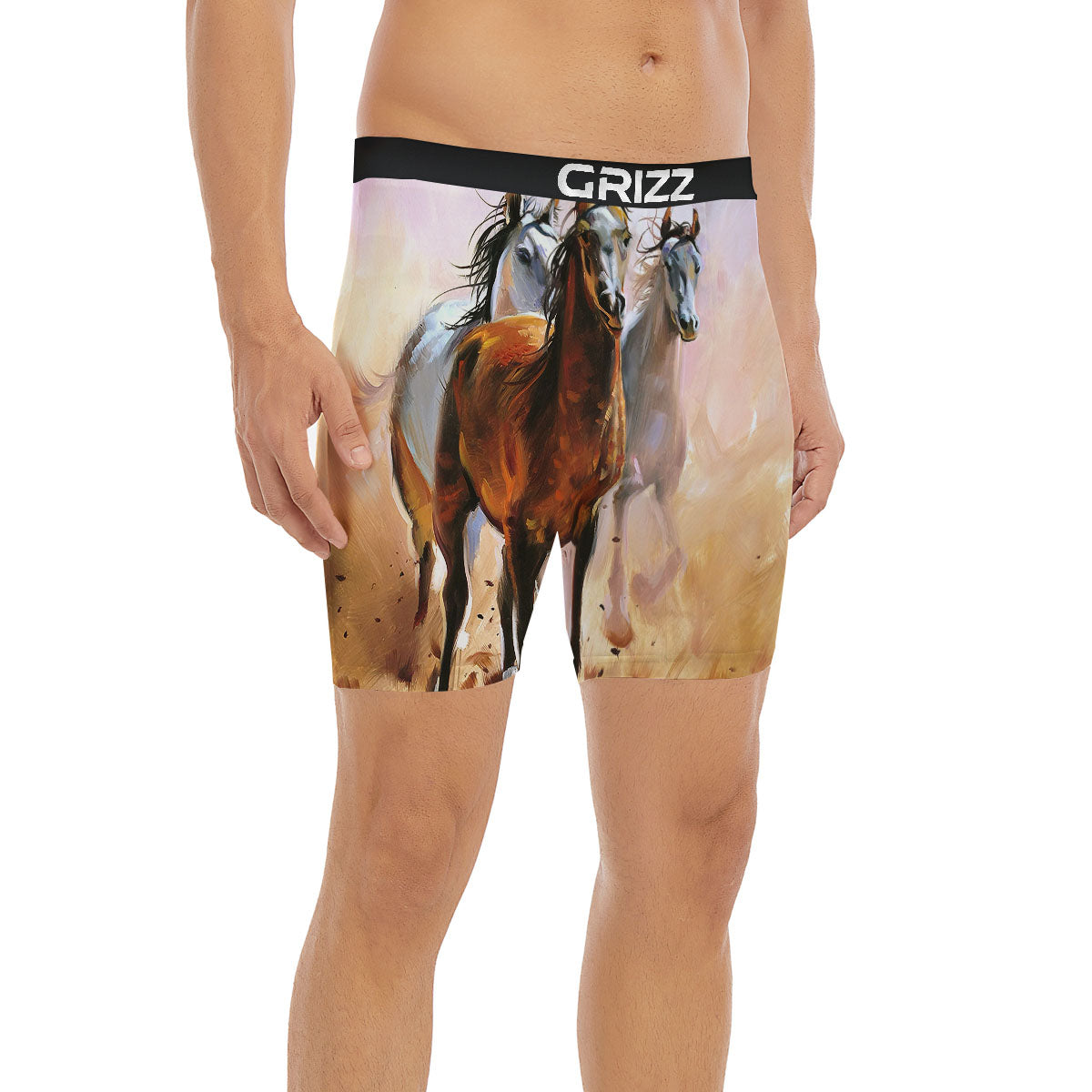 Painting Horse Vintage Print Boxer Briefs-grizzshop