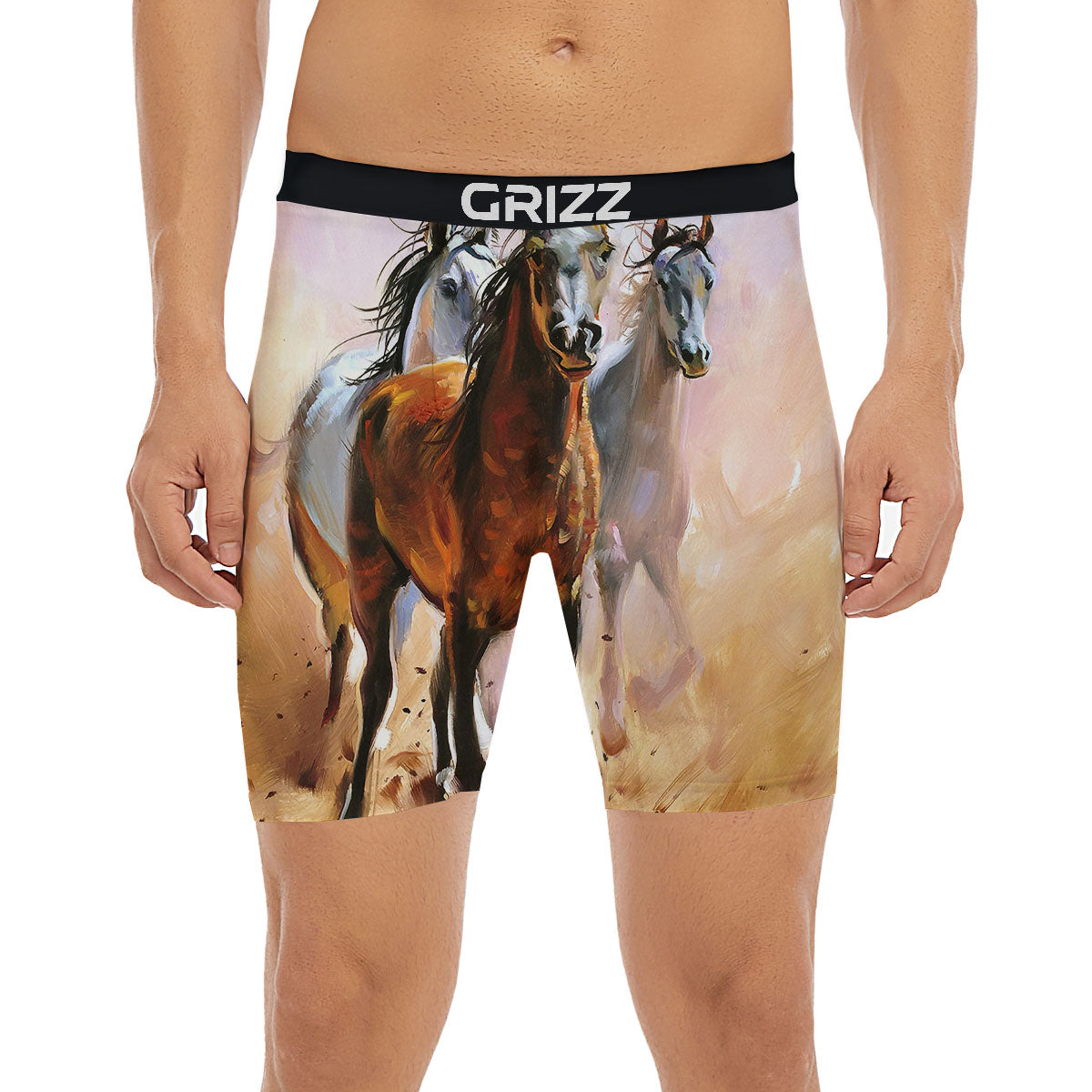 Painting Horse Vintage Print Boxer Briefs-grizzshop