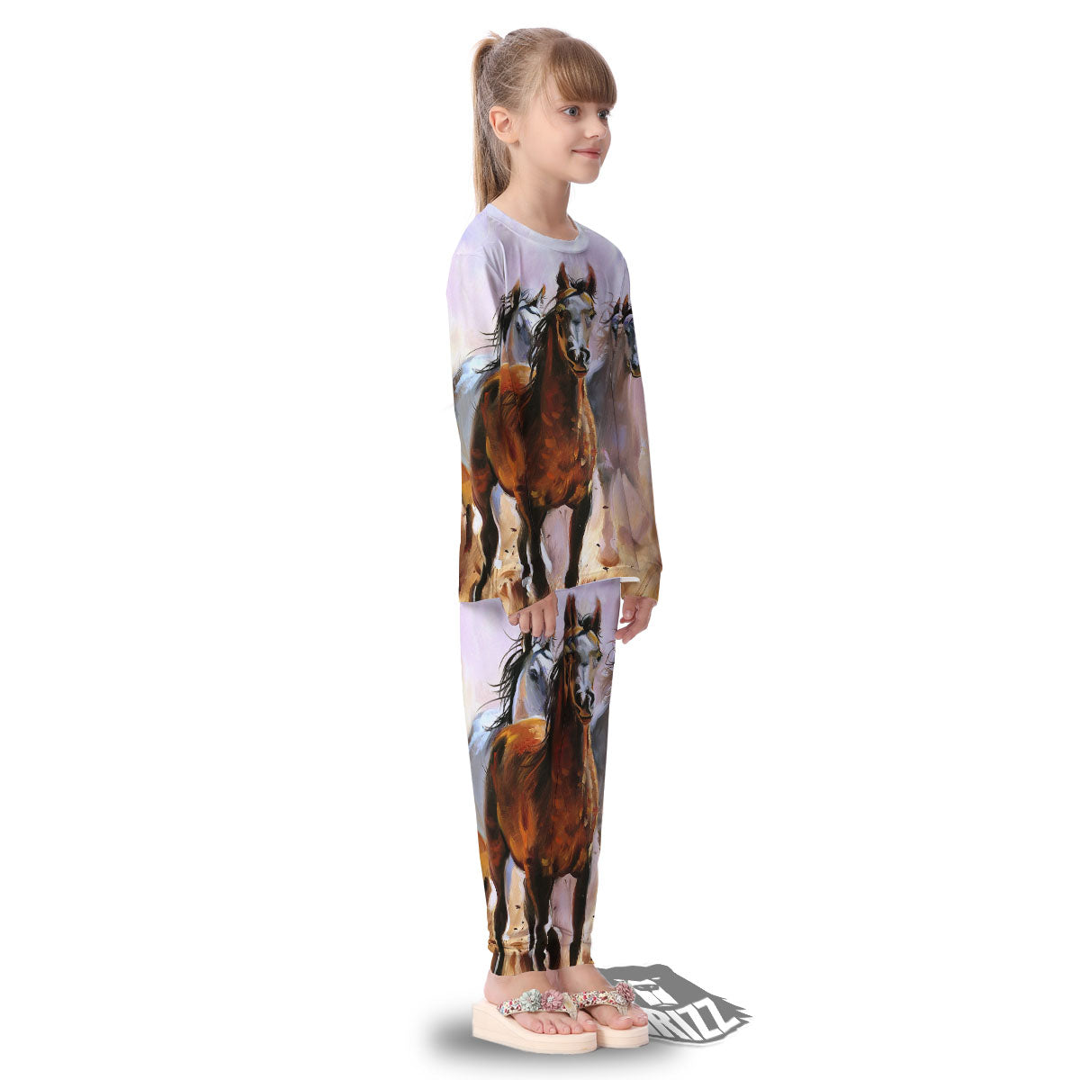 Painting Horse Vintage Print Kid's Pajamas-grizzshop