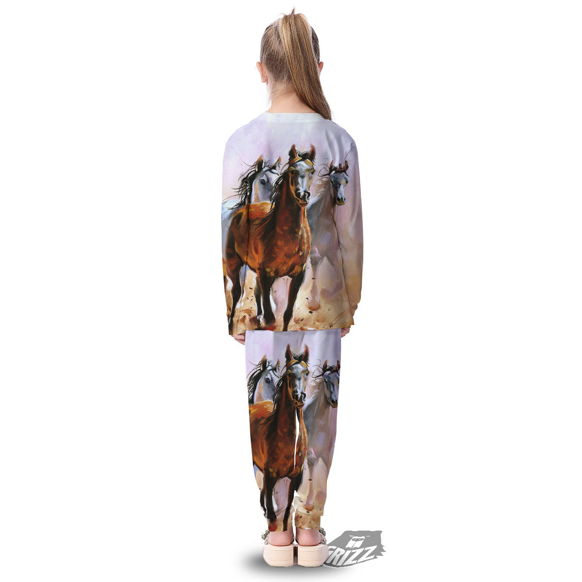Painting Horse Vintage Print Kid's Pajamas-grizzshop