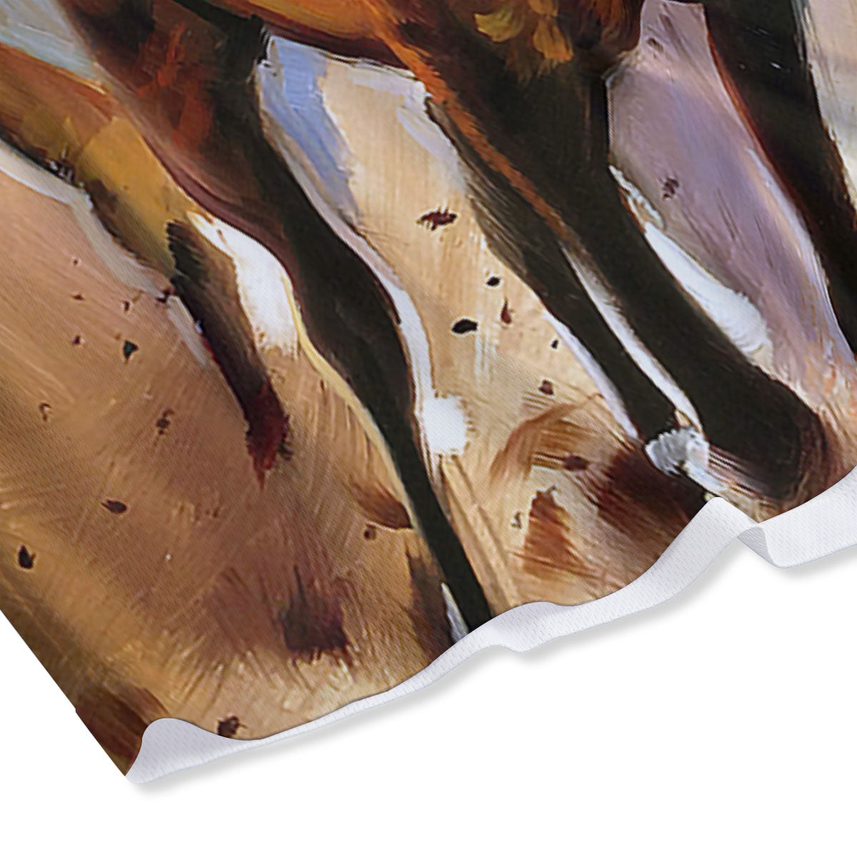 Painting Horse Vintage Print Mesh Shorts
