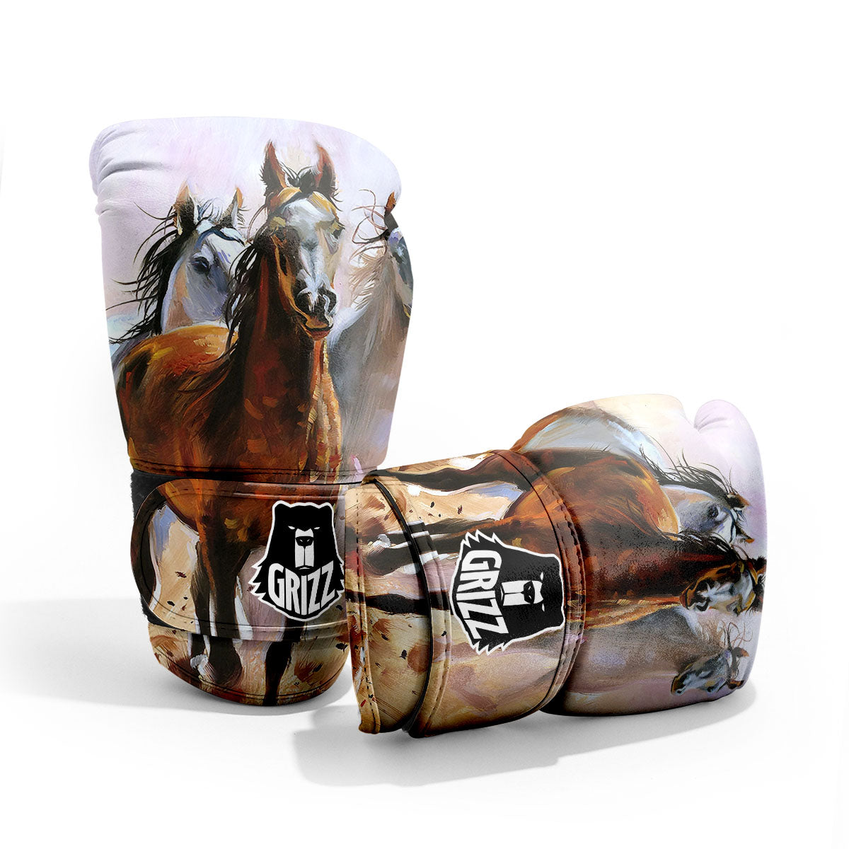 Painting Horse Vintage Print Pro Boxing Glove