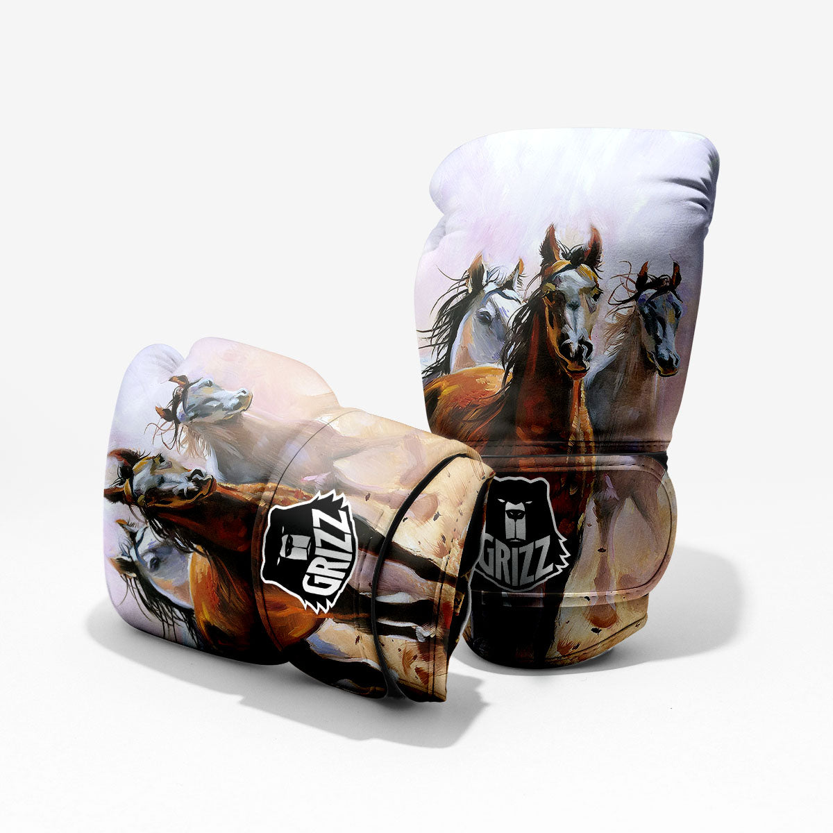 Painting Horse Vintage Print Pro Boxing Glove