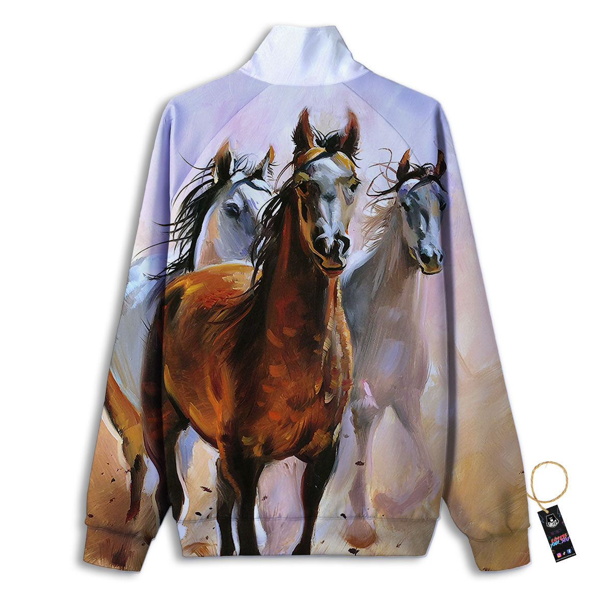 Painting Horse Vintage Print Track Jacket-grizzshop