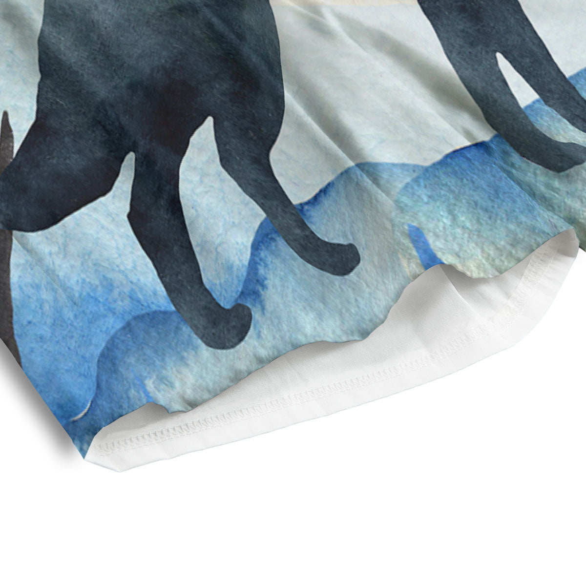 Painting Howling Wolf Snowy Print Men's Athletic Shorts