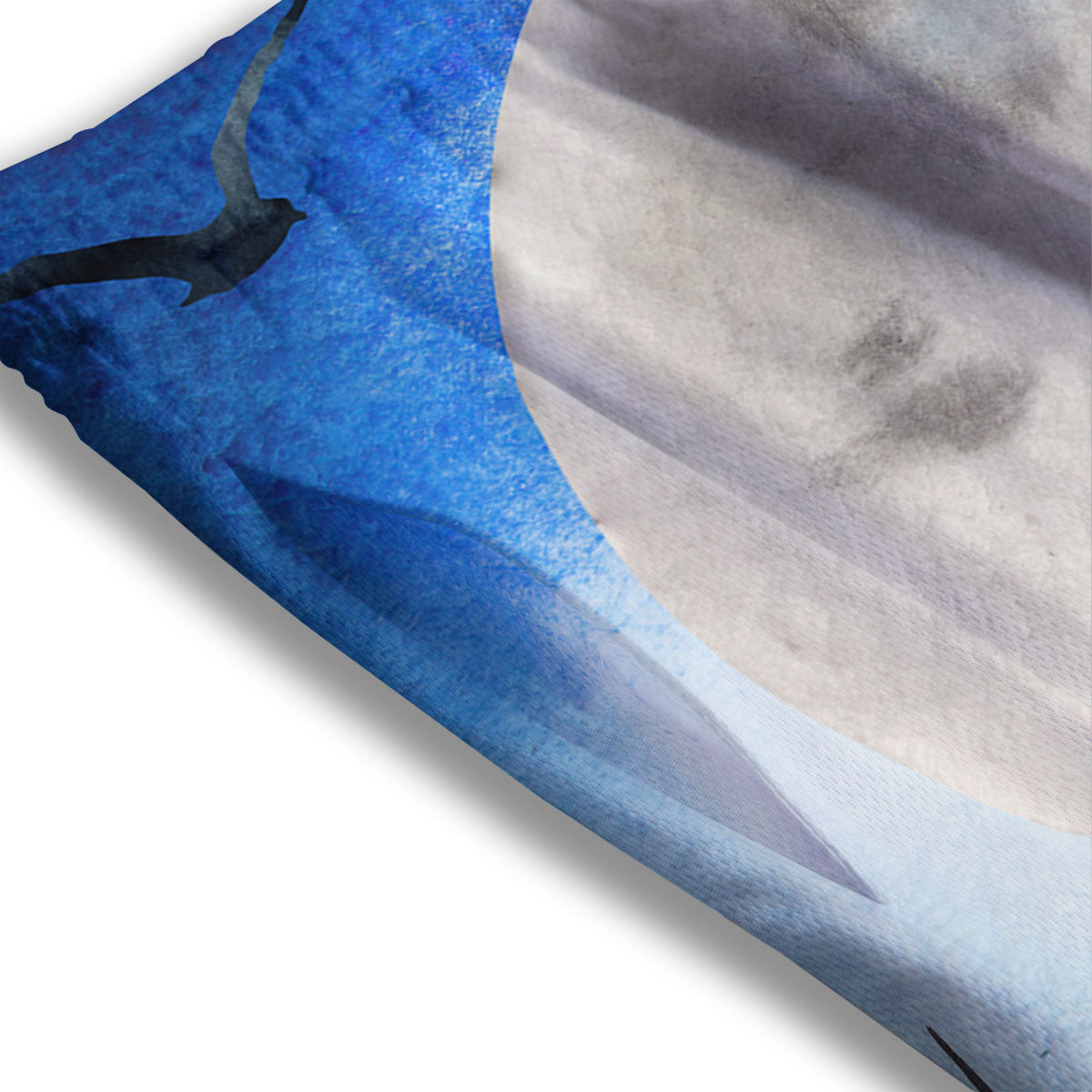 Painting Howling Wolf Snowy Print Mesh Shorts