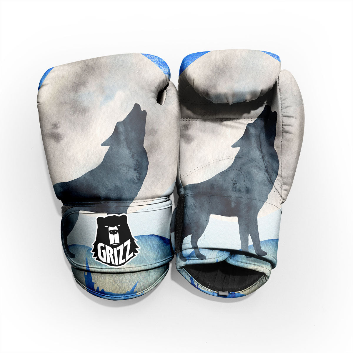 Painting Howling Wolf Snowy Print Pro Boxing Glove