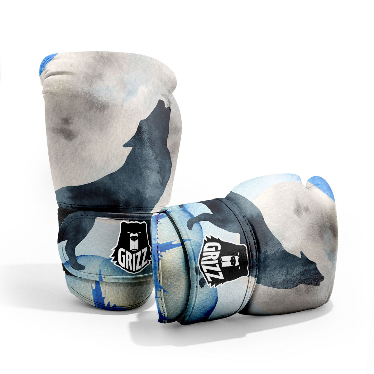 Painting Howling Wolf Snowy Print Pro Boxing Glove