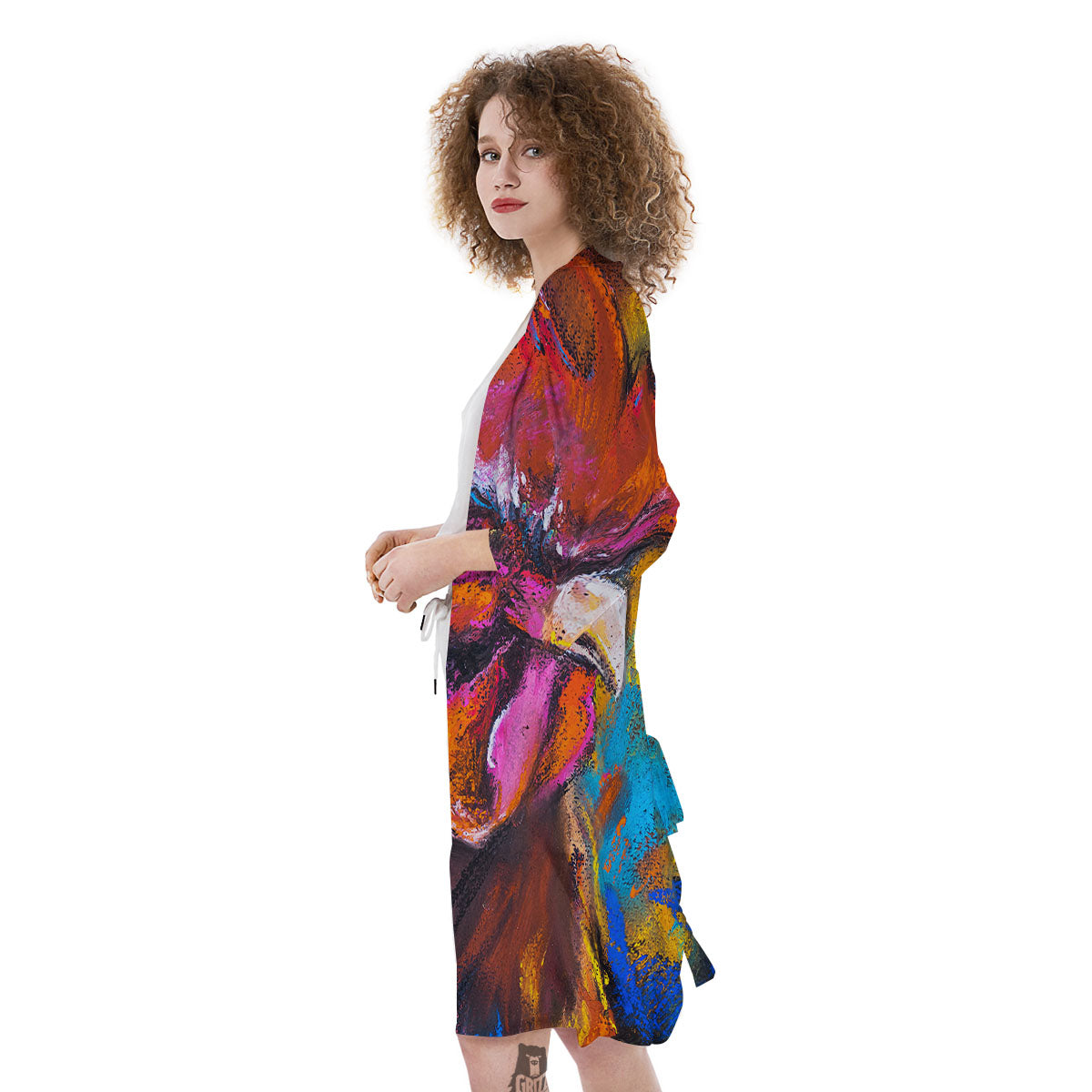 Painting Rooster Print Kimono-grizzshop
