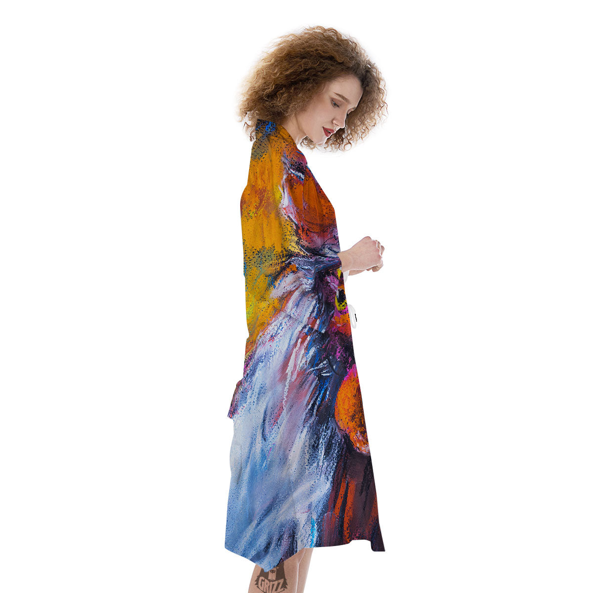 Painting Rooster Print Kimono-grizzshop