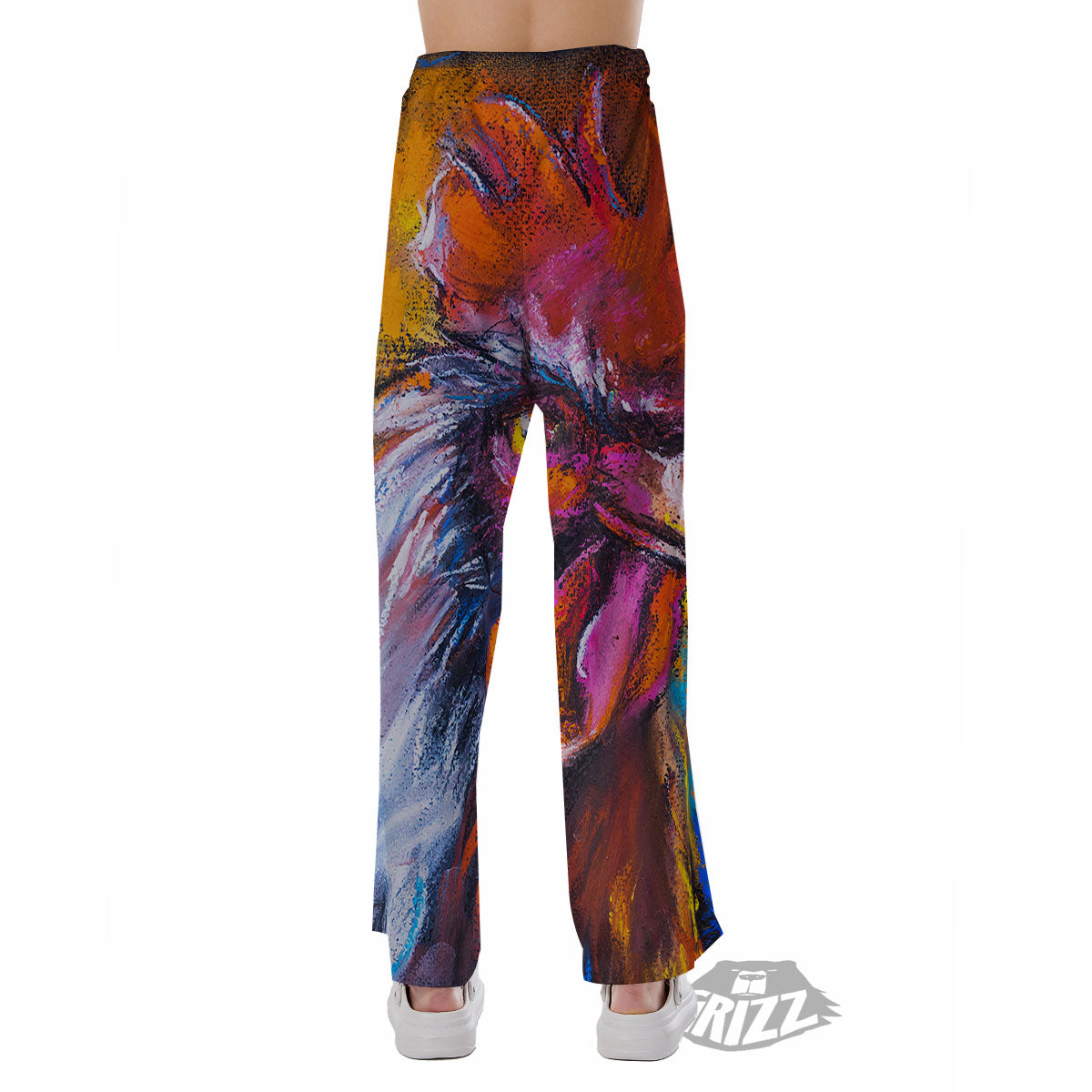 Painting Rooster Print Pajama Pants-grizzshop