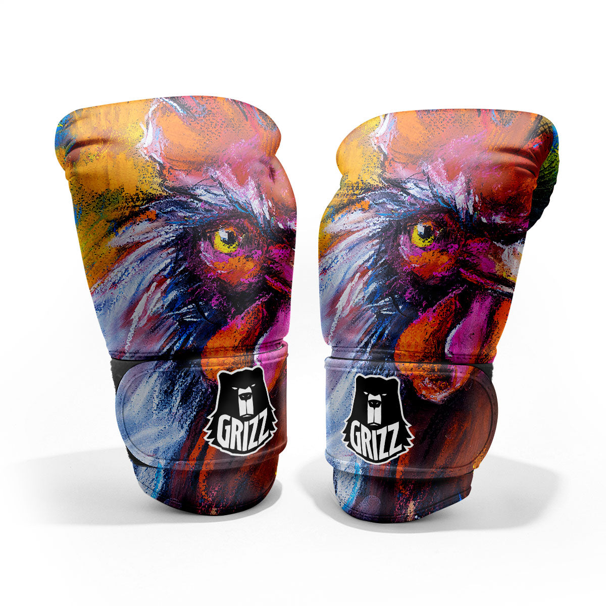 Painting Rooster Print Pro Boxing Glove
