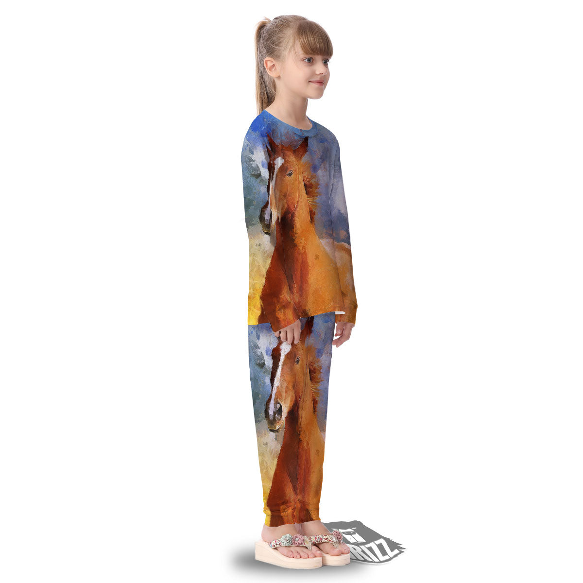Painting Running Horses Print Kid's Pajamas-grizzshop