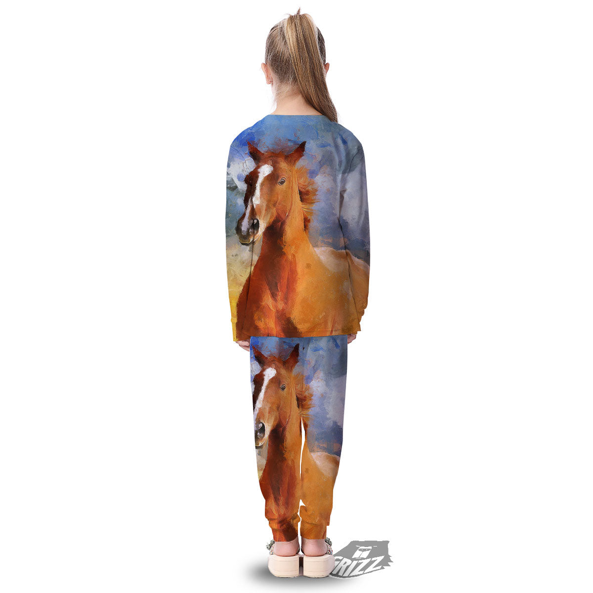 Painting Running Horses Print Kid's Pajamas-grizzshop
